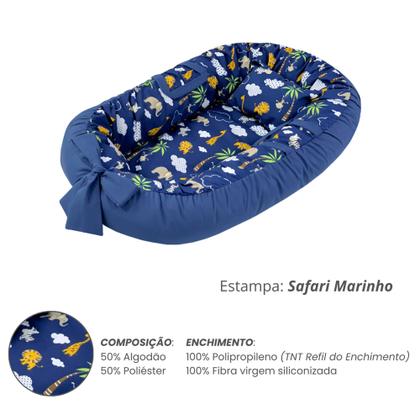 Imagem de Ninho Redutor de Berço Para Bebe Recem Nascido Capa Removivel com Zíper Com Alça 100% Algodão