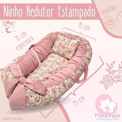 Imagem de Ninho Redutor para Bebê Berço 100% Algodão - Mãe e Filho Enxovais