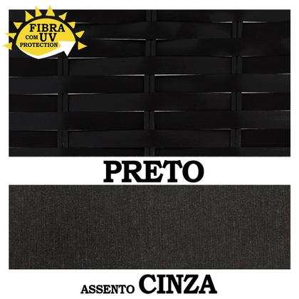 Imagem de Ninho Suspenso Preto Balanço, Fibra sintética , Almofada Cinza, Mola e Mosquetão com suporte