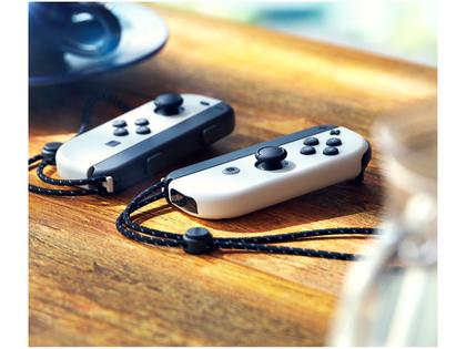 Nintendo Switch OLED 64GB Branco - 1 Par de Controles Joy-Con 7.0