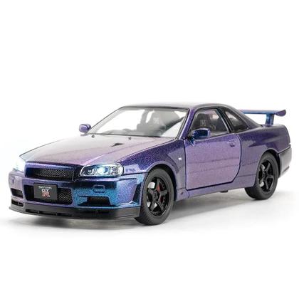 Nissan Skyline GTR R34 Modelo De Carro Em Liga Fundida Em Escala 1