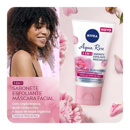 Imagem de NIVEA Aqua Rose 3 em 1 - Sabonete, Esfoliante e Máscara Facial