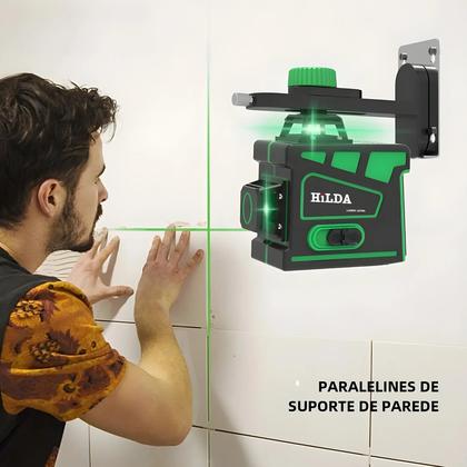 Imagem de Nível a Laser 12 Linhas 3D Autonivelante - Feixe Verde de 360° Horizontal e Vertical