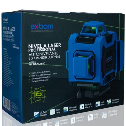 Imagem de Nível A Laser 16 Linhas Com Tripé Autonivelador Profissional 2 Baterias Recarregável