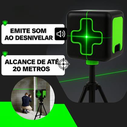 Imagem de Nível a Laser 2 Linhas Profissional Portátil Bateria Recarregável Autonivelante Com Tripé de 2,18M