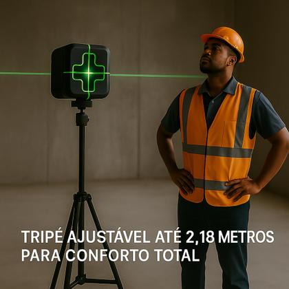 Imagem de Nível a Laser 2 Linhas Profissional Portátil Bateria Recarregável Autonivelante Com Tripé de 2,18M
