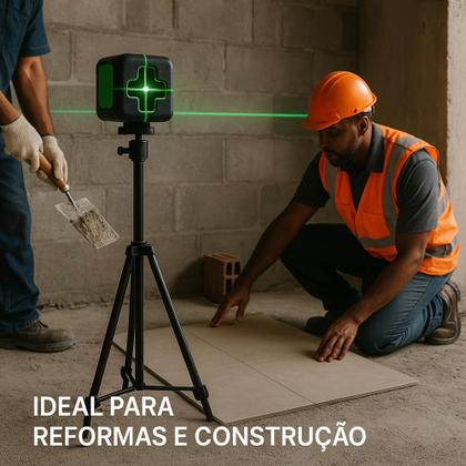 Imagem de Nível a Laser 2 Linhas Profissional Portátil Bateria Recarregável Autonivelante Com Tripé de 2,18M