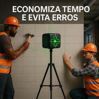 Imagem de Nível a Laser 2 Linhas Profissional Portátil Bateria Recarregável Autonivelante Com Tripé de 2,18M