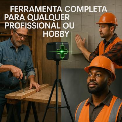Imagem de Nível a Laser 2 Linhas Profissional Portátil Bateria Recarregável Autonivelante Com Tripé de 2,18M