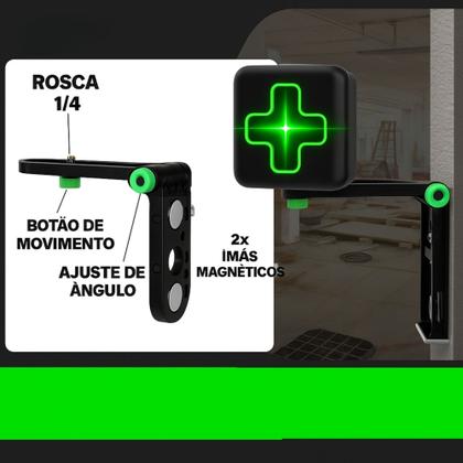 Imagem de Nível a Laser 2 Linhas Profissional Portátil Bateria Recarregável Autonivelante