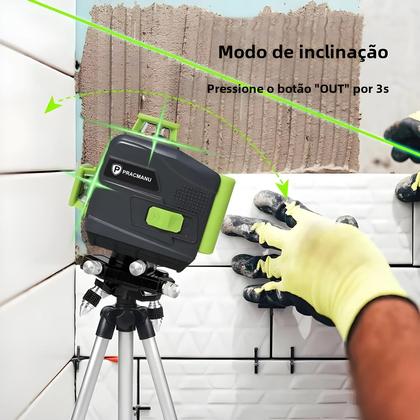 Imagem de Nível a Laser 3D de 12 Linhas - Autonivelante, Feixe Verde - Pracmanu