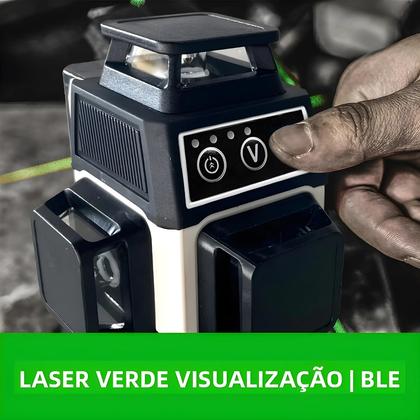 Imagem de Nível a Laser 3D Pracmanu - 12 Linhas Verdes, Auto Nivelante, Horizontal e Vertical