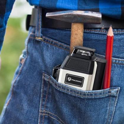 Imagem de Nível a Laser 3D Pracmanu - 12 Linhas Verdes, Auto Nivelante, Horizontal e Vertical