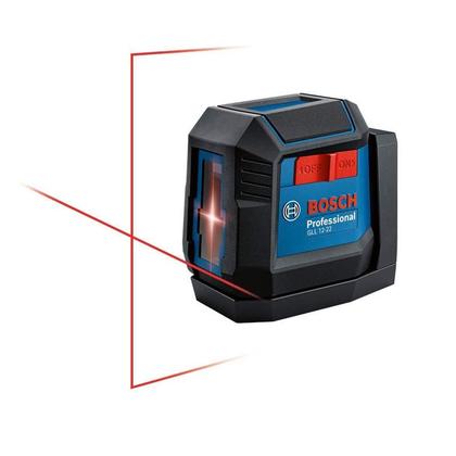 Imagem de Nível a Laser Bosch, 2 Linhas, IP55, com Suporte Magnético, Tripé e Óculos Vermelho Profissional  GLL 1222