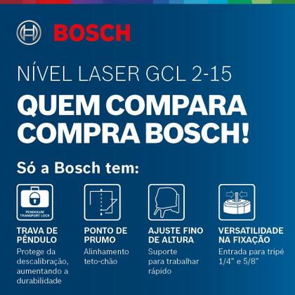 Imagem de Nivel A Laser Bosch Gcl215 15m + Tripé E Acessórios