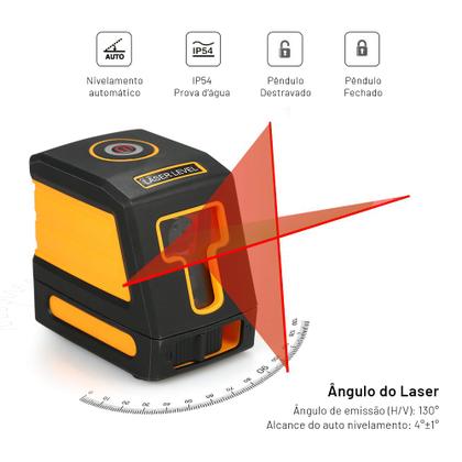 Imagem de Nível A Laser Profissional Linhas Régua Nivelador 15m Multifuncional Linha Cruzada Auto Nivelamento