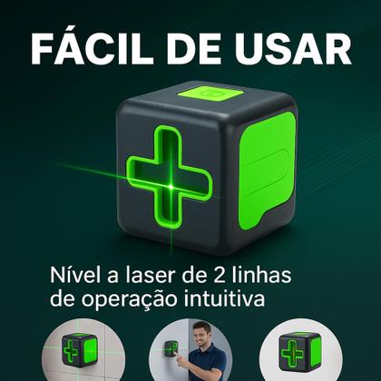 Imagem de Nível A Laser Verde 2 Linhas Profissional Versão 2025