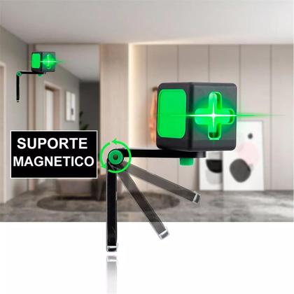 Imagem de Nível A Laser Verde 20m 2 Linhas Esquadro Tripé E Suporte De Parede Profissional