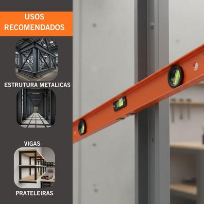 Imagem de Nível Alumínio Magnético 48 Polegadas 122 cm Famastil Precisão e Durabilidade Profissional