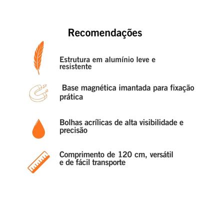 Imagem de Nível Alumínio Magnético 48 Polegadas 122 cm Famastil Precisão e Durabilidade Profissional