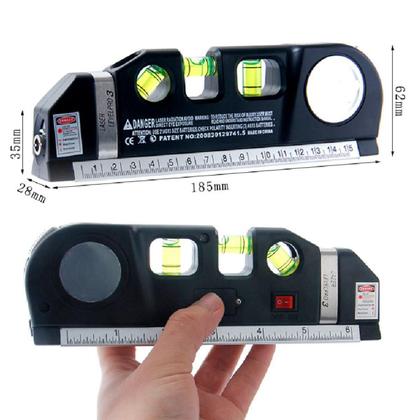 Imagem de Nivel Com Laser E Trena Nivelador Régua Com Fita Métrica