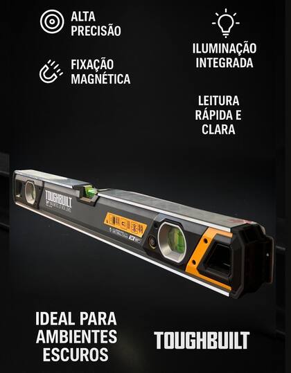 Imagem de Nível De Bolha Magnético 48 Com Iluminação Toughbuilt 122cm
