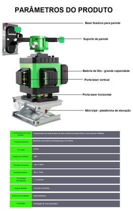Imagem de Nível De Laser 3d Com 12 Linhas Automárico Profissional Maleta