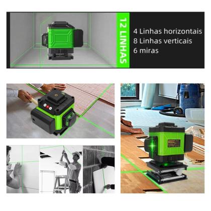 Imagem de Nível De Laser 3d Com 12 Linhas Automárico Profissional Maleta