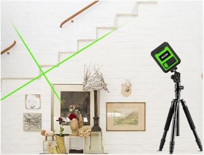 Imagem de Nível Laser 2 Linhas Verde Tripé Suporte Esquadro Prumo HILDA