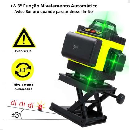 Imagem de Nível Laser 3D  12 Linhas 30m Recarregável Controle Tripé