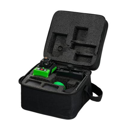 Imagem de Nível Laser 3D 12 Linhas Verde Recarregável 2 Baterias 2400mAh Autonivelante  Controle + Bolsa