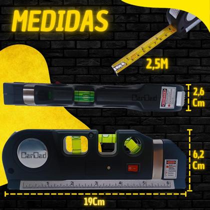 Imagem de Nível Laser 4 Linhas Cruz Trena Regua Nivelador Profissional
