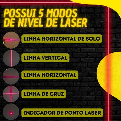 Imagem de Nível Laser 4 Linhas Cruz Trena Regua Nivelador Profissional