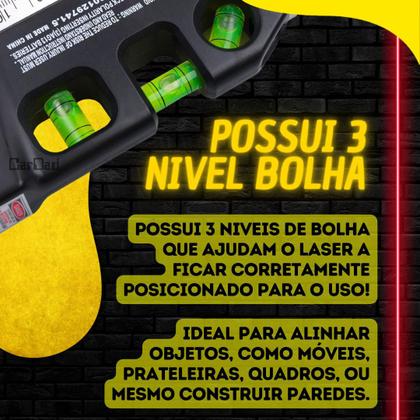 Imagem de Nível Laser 4 Linhas Cruz Trena Regua Nivelador Profissional