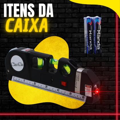 Imagem de Nível Laser 4 Linhas Cruz Trena Regua Nivelador Profissional
