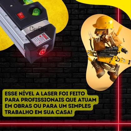 Imagem de Nível Laser 4 Linhas Cruz Trena Regua Nivelador Profissional