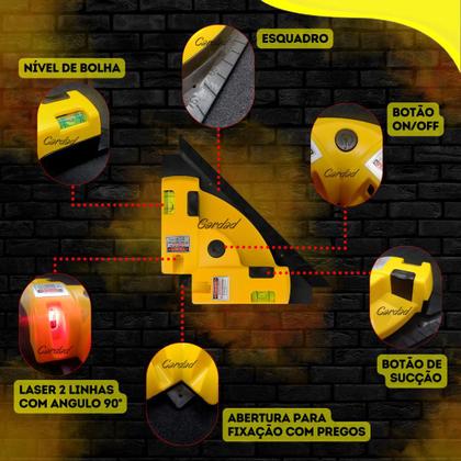 Imagem de Nivel Laser 90 Graus Horizontal Vertical Esquadro Prumo 10m