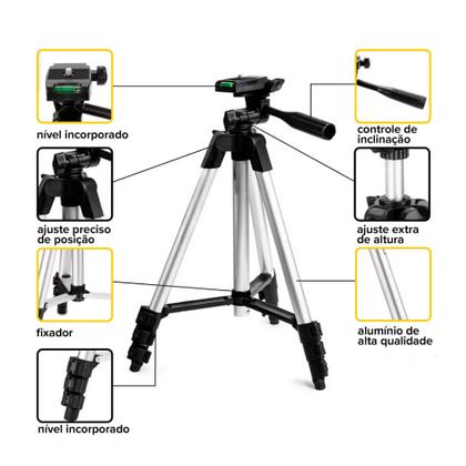 Imagem de Nível Laser Portátil Verde 20m Teto Parede 2 Linhas Recarregável Com Tripé Multiuso Profissional