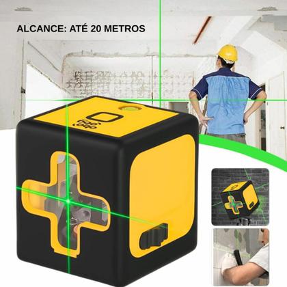 Imagem de Nível Laser Portátil Verde 20m Teto Parede 2 Linhas Recarregável Com Tripé Multiuso Profissional