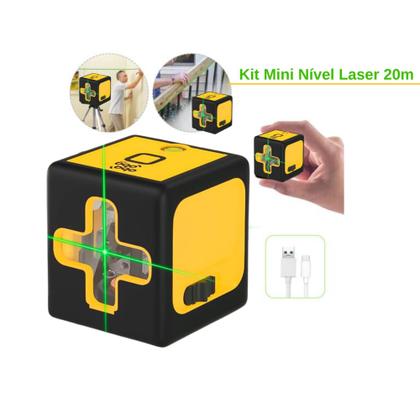 Imagem de Nível Laser Portátil Verde 20m Teto Parede 2 Linhas Recarregável Com Tripé Multiuso Profissional