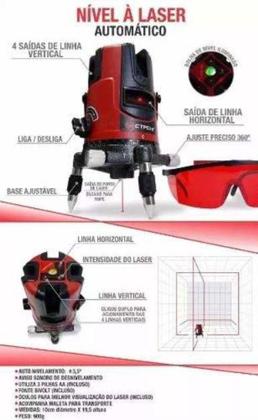 Imagem de Nível Laser Prof Automático - 5 Linhas Com Maleta Strong