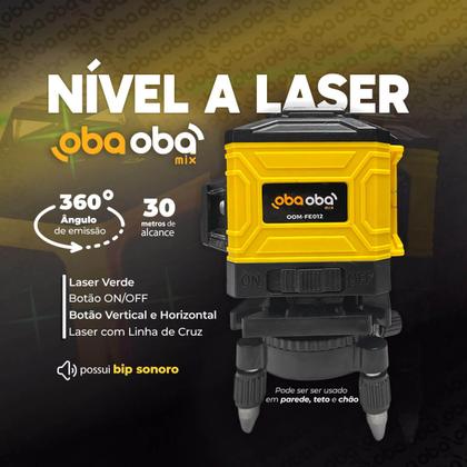 Imagem de Nível Laser Profissional 3D 12 Linhas com Tripé Baterias Recarregáveis