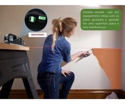Imagem de Nível Laser Trena 2,5m Niveladora Piso Cerâmica Quadro + Nf