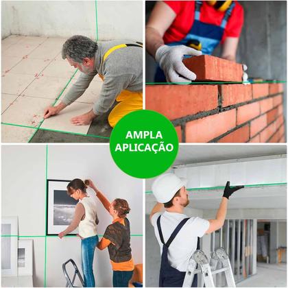 Imagem de Nivel Laser Verde 16 Linhas Azulejista Kit Bateria Maleta Tripé Controle Premium com Nota Fiscal