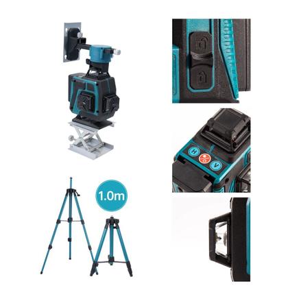 Imagem de Nível Laser Verde 4d 16 Linhas Automático 2 Bateria Com Tripé e Maleta