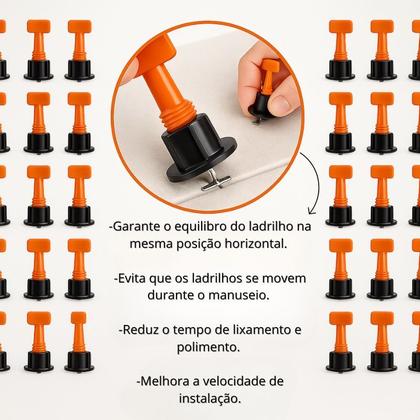 Imagem de Nivelador de Piso e Azulejos Reutilizável Com Chave - 100 Unidades