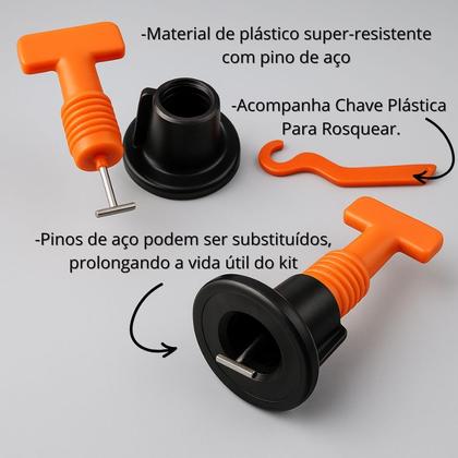 Imagem de Nivelador de Piso e Azulejos Reutilizável Com Chave - 100 Unidades