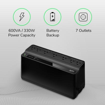 Imagem de No-break APC BE600M1 600VA - Bateria de Reserva e Protetor de Surtos