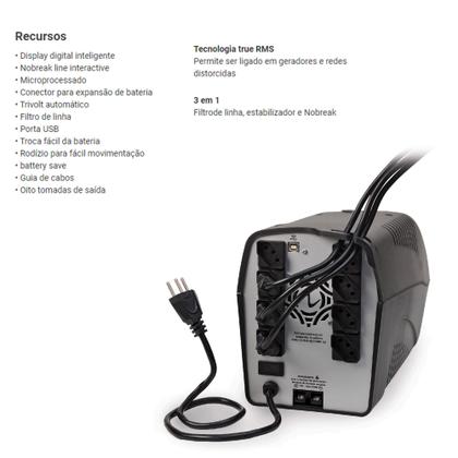 Imagem de Nobreak Easy Jet 2000VA CBUTI 20NEJ4222 Preto Trivolt 8 Tomadas Ragtech