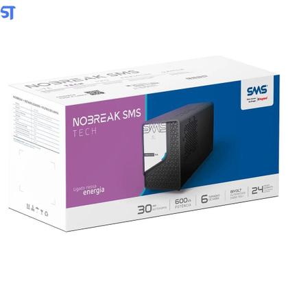 Imagem de Nobreak Interativo Sms Tech 600Va,Entrada Bivolt,Sai 115V